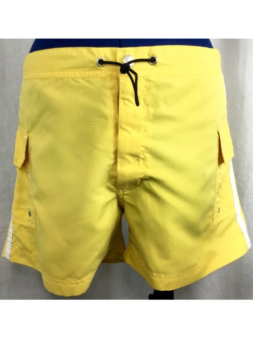 E Sport Short Men M Yellow Swim Trunks Track Cargo Pocket Board Athletic Y2K VTG